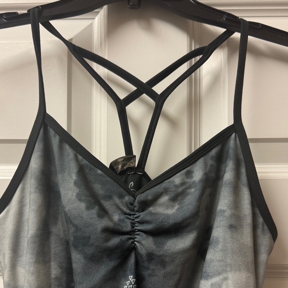 Prana Mahdia V-next Tank Top Black and Gray with Delicate Design - Size M - Picture 2 of 14